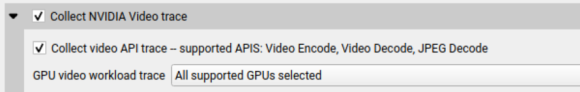 NVIDIA Video Codec SDK trace selection